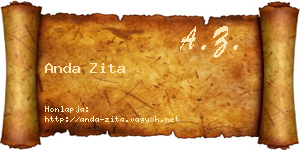 Anda Zita névjegykártya